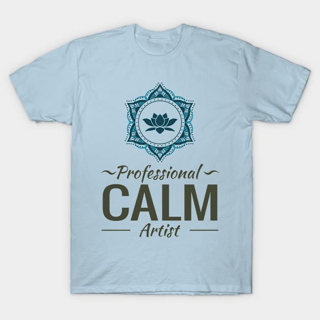 Professional Calm Artist Lotus Mandala T-Shirt by RongWay